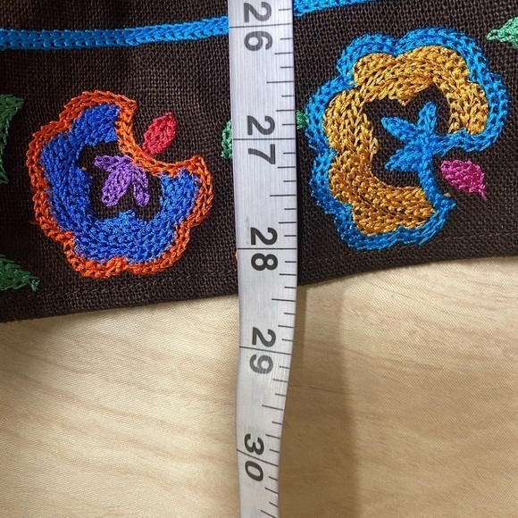 Linea by Louis Dell’Olio Embroidered Floral Linen Jacket Top Brown Size 1X - Picture 7 of 7